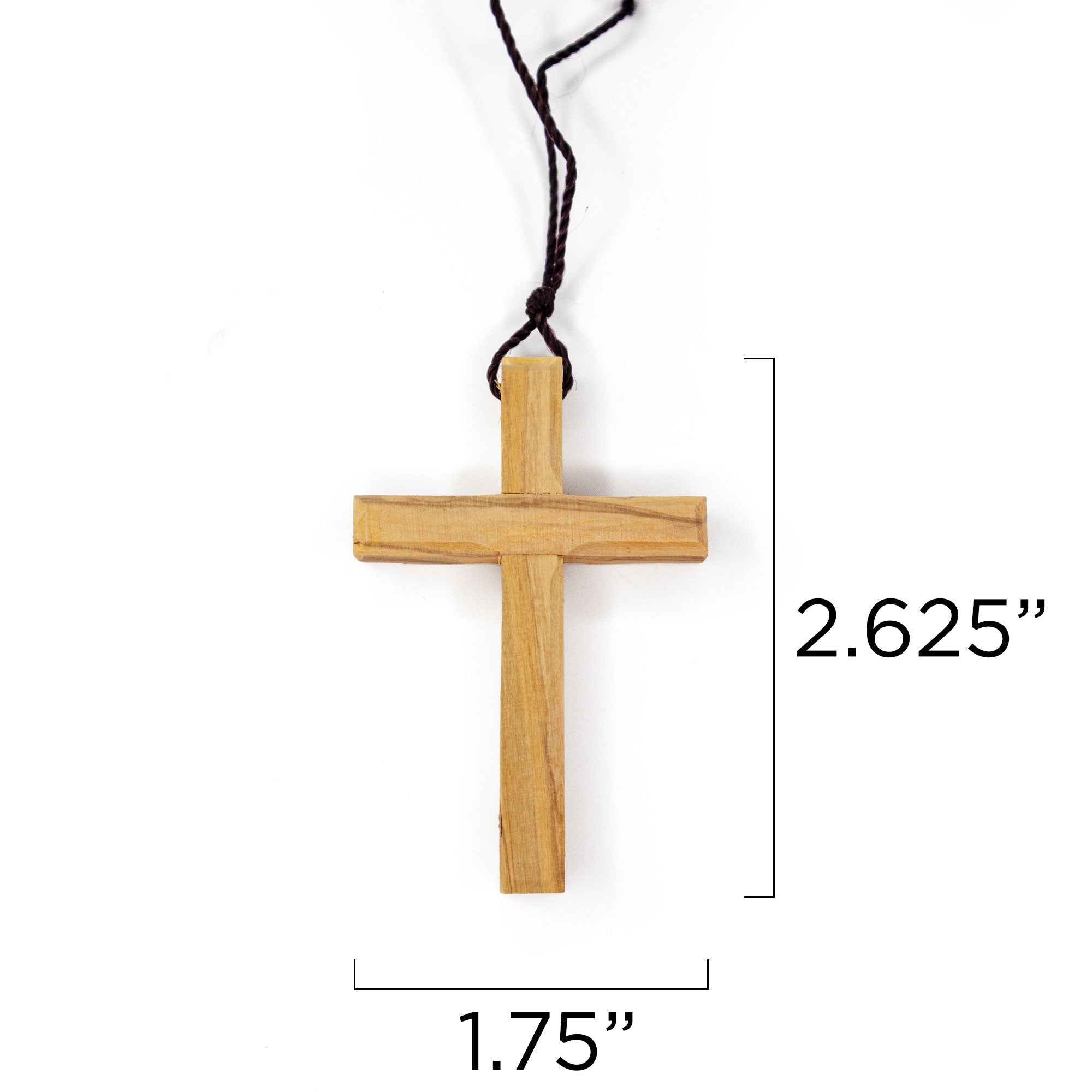 Olive Wood Cross Pendant Necklace for Men & Women