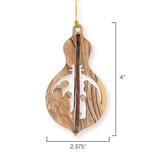Wise Men & Star, 3D Olive Wood Christmas Ornament