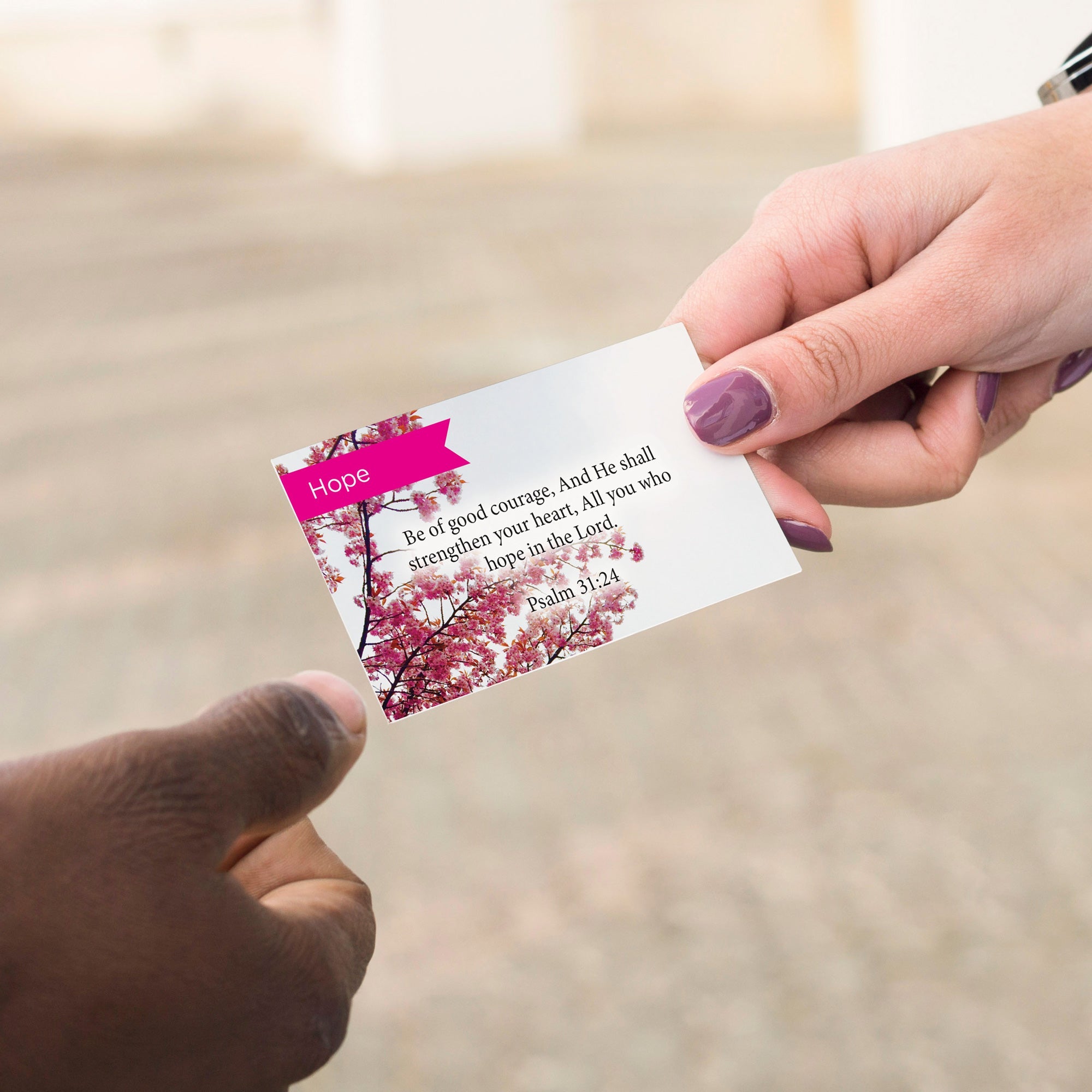 Pass Along Scripture Cards, Courage, Psalms 31:24, Pack 25