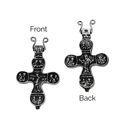 Reliquary Cross Pectoral, Large, Sterling Silver