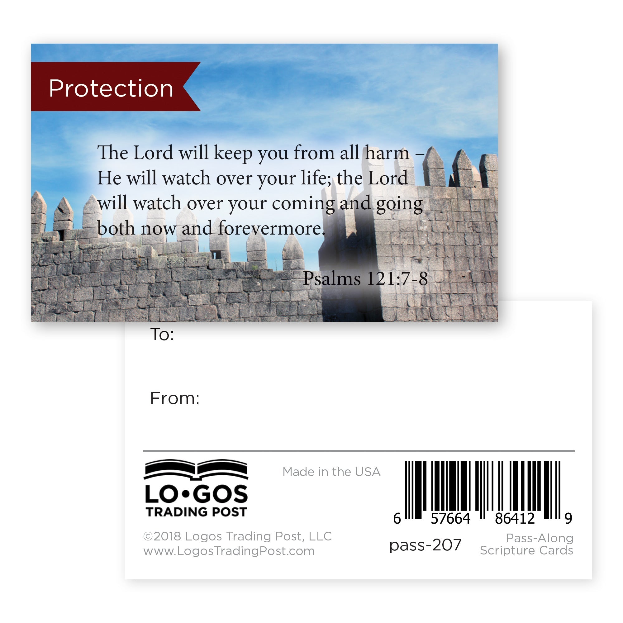 Protection, Psalms 121:7-8, Pass Along Scripture Cards, Pack 25