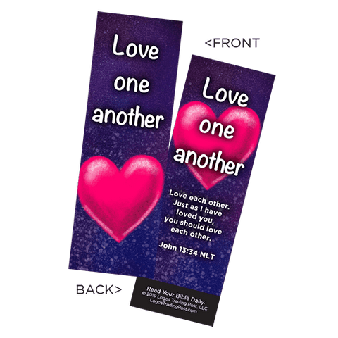 Children's Christian Bookmark, Love One Another, John 13:34 - Pack of 25 - Christian Bookmarks