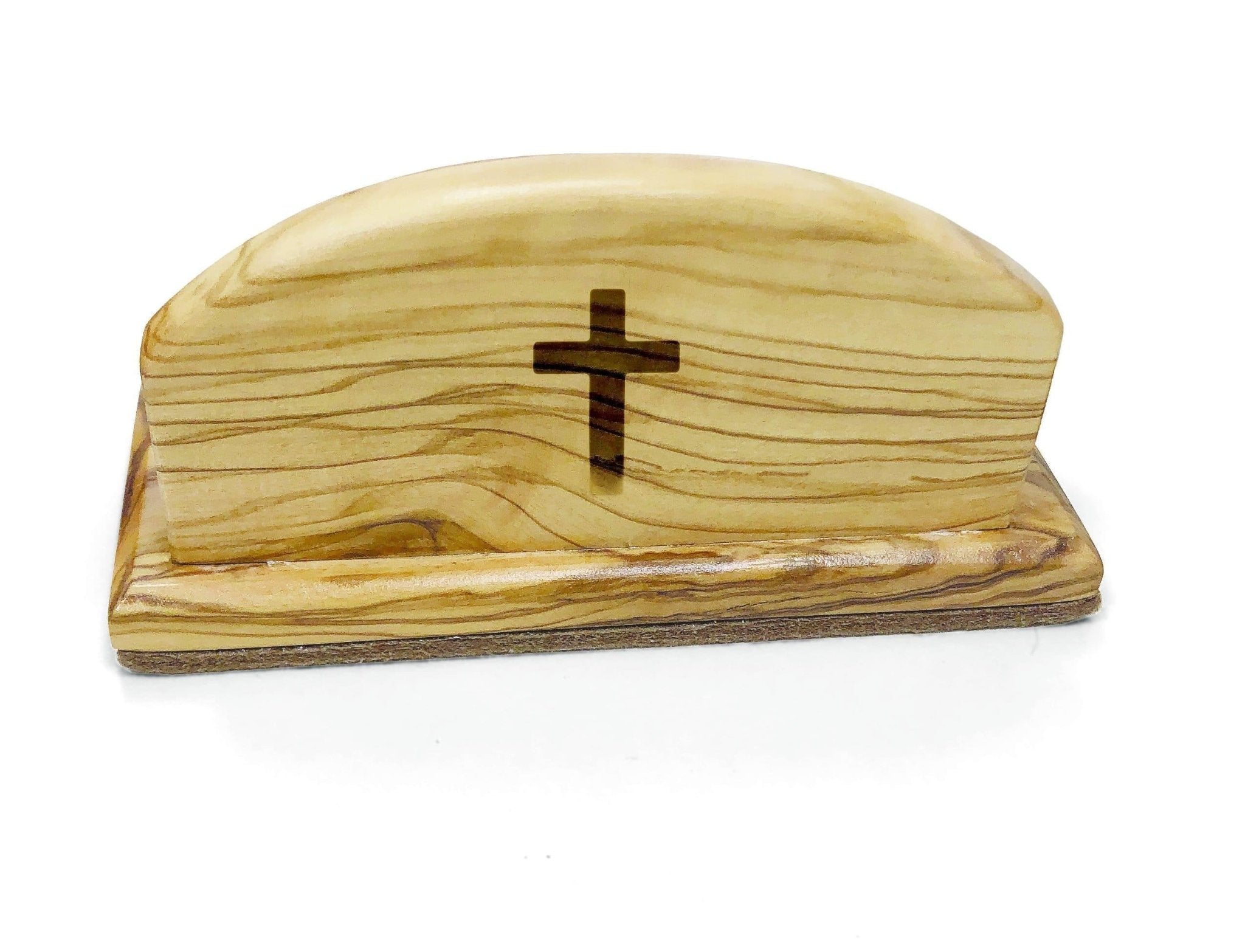 Holy Land Olive Wood Business Card Holder front view