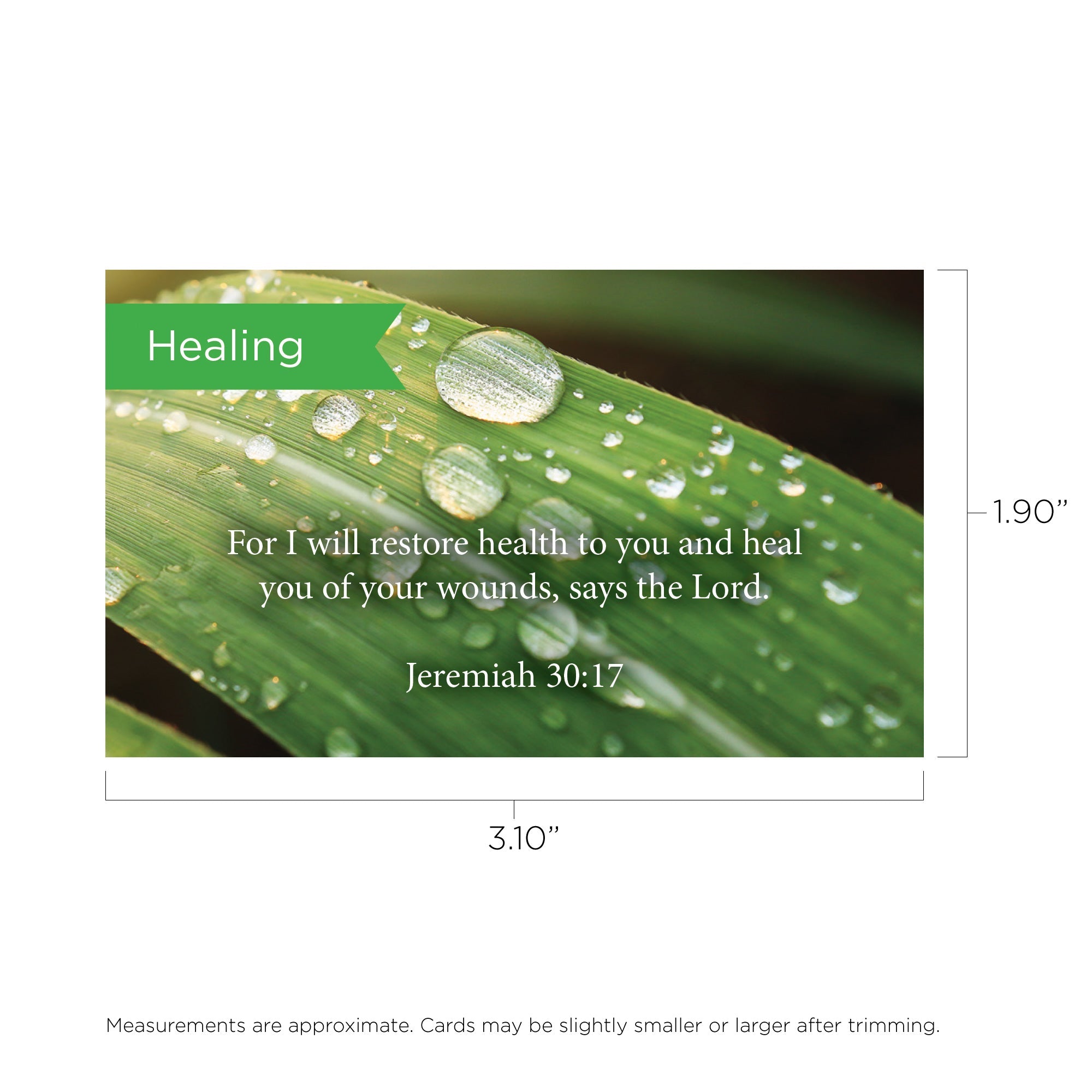 Pass Along Scripture Cards, Healing, Jeremiah 30:17, Pack 25