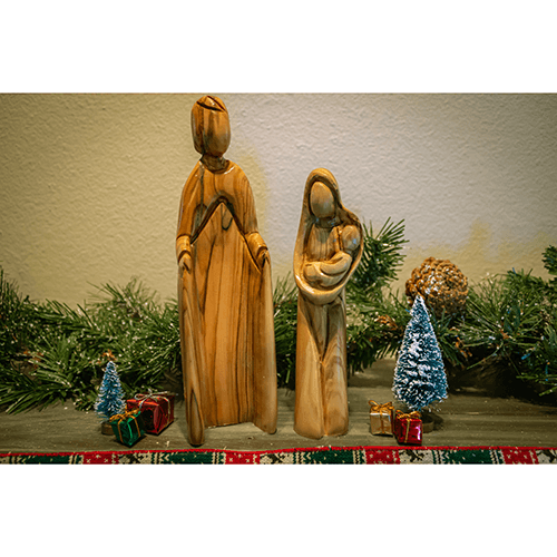 Olive Wood Holy Family Nested- 2 piece