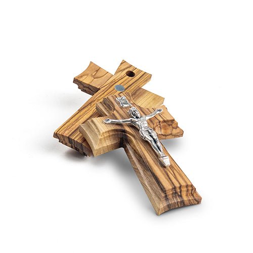 Crucifix Wall Cross Magnet, Holy Land Olive Wood