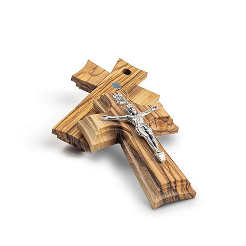 Crucifix Wall Cross Magnet, Holy Land Olive Wood