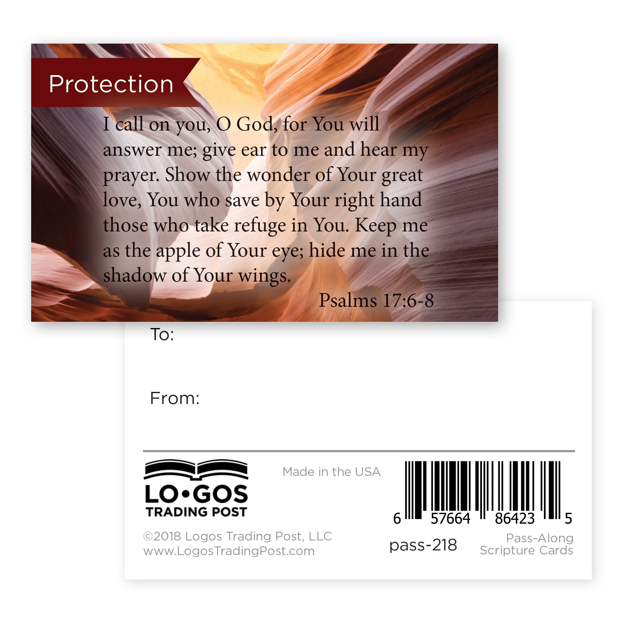 Protection, Psalms 17:68, Pass Along Scripture Cards, Pack 25