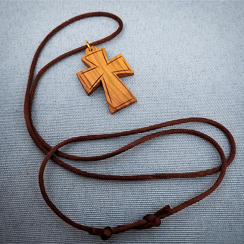 Olive Wood Large Celtic Cross Necklace