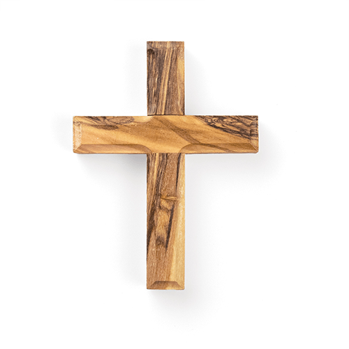 Bulk Set of 12 Olive Wood Cross Magnets with Hanging Holes