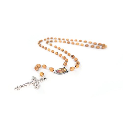Jesus Sacred Heart Olive Wood Rosary