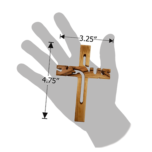 Olive Wood Wall Cross Jesus Cut Out (S)