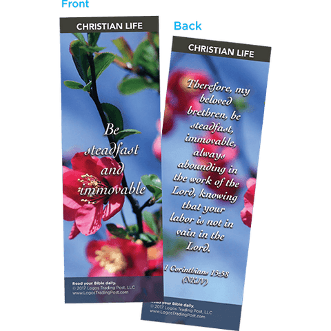 Be Steadfast and Immovable Bookmarks, Pack of 25 - Christian Bookmarks