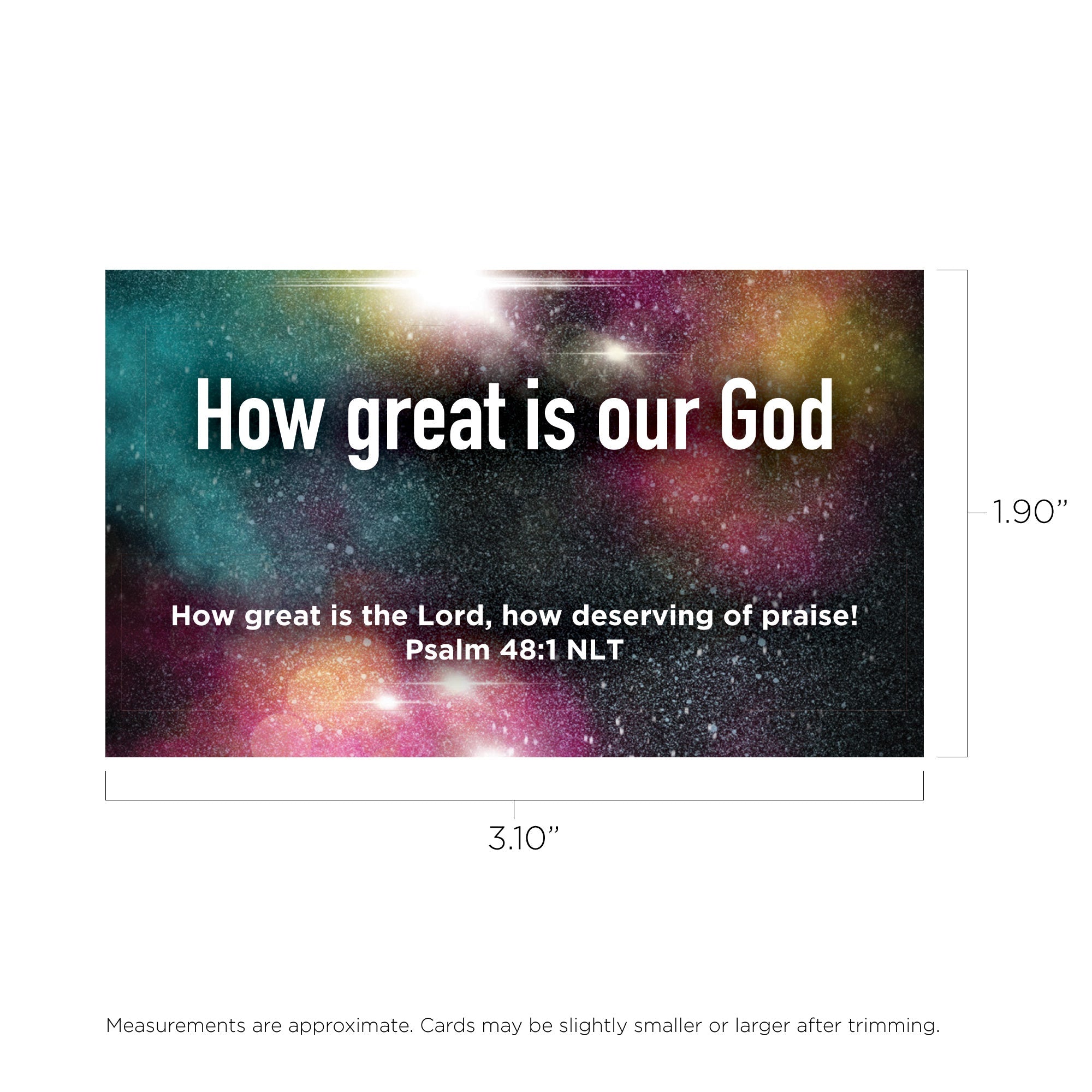 Children and Youth, Pass Along Scripture Cards, How Great is our God, Psalm 48:1, Pack of 25