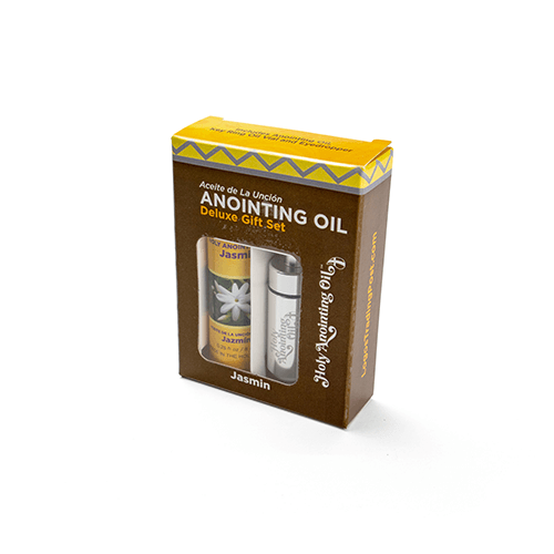 Jasmin Anointing Oil from Israel, Deluxe Gift Box Set - Silver