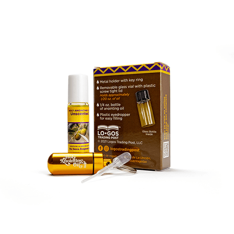 Unscented Anointing Oil from Israel, Deluxe Gift Box Set - Gold