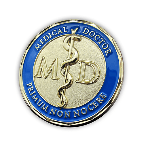 Medical Doctor Gold Plated Challenge Coin - Psalm 91