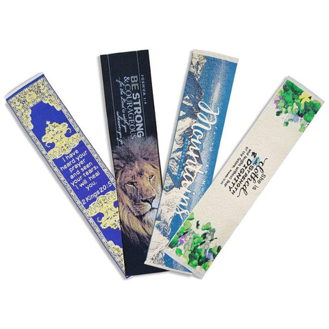 Fabric Bookmark Assortment #1 - 4 Woven Logos Bookmarks - Logos Trading Post, Christian Gift