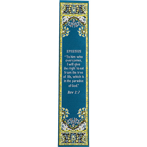 Woven Fabric Christian Bookmark: Ephesus - Promises of the Seven Churches of Revelations - Revelations 2:7