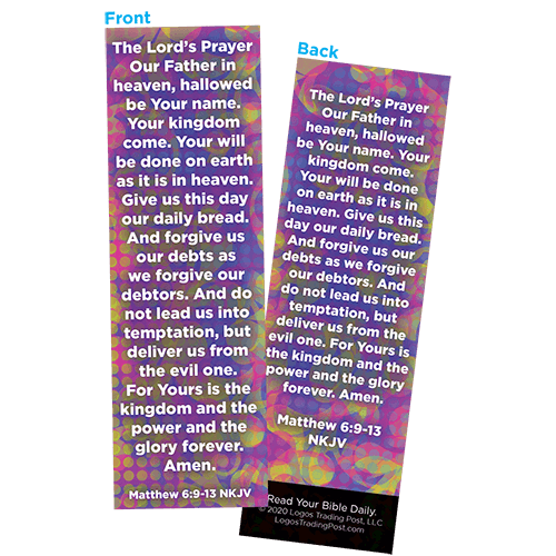 Children and Youth Bookmark, The Lord's Prayer, Matthew 6:9-13, Pack of 25, Handouts for Classroom, Sunday School, and Bible Study