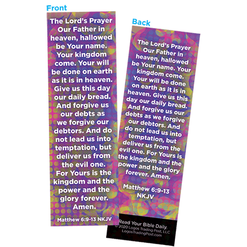 Children and Youth Bookmark, The Lord's Prayer, Matthew 6:9-13, Pack of 25, Handouts for Classroom, Sunday School, and Bible Study