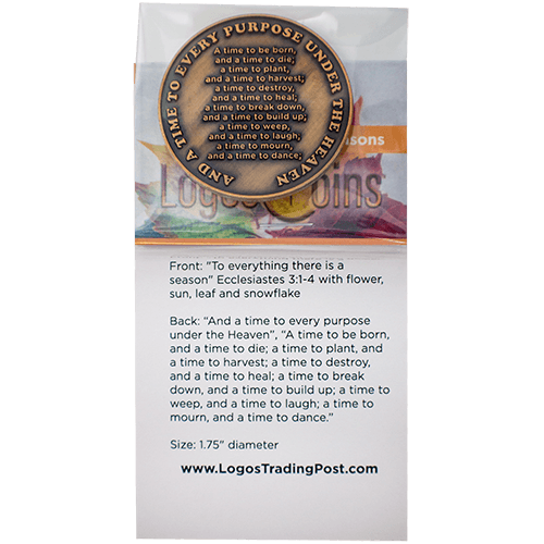 A Season For Everything Antique Gold Plated Christian Coin - Ecclesiastes 3:1-4