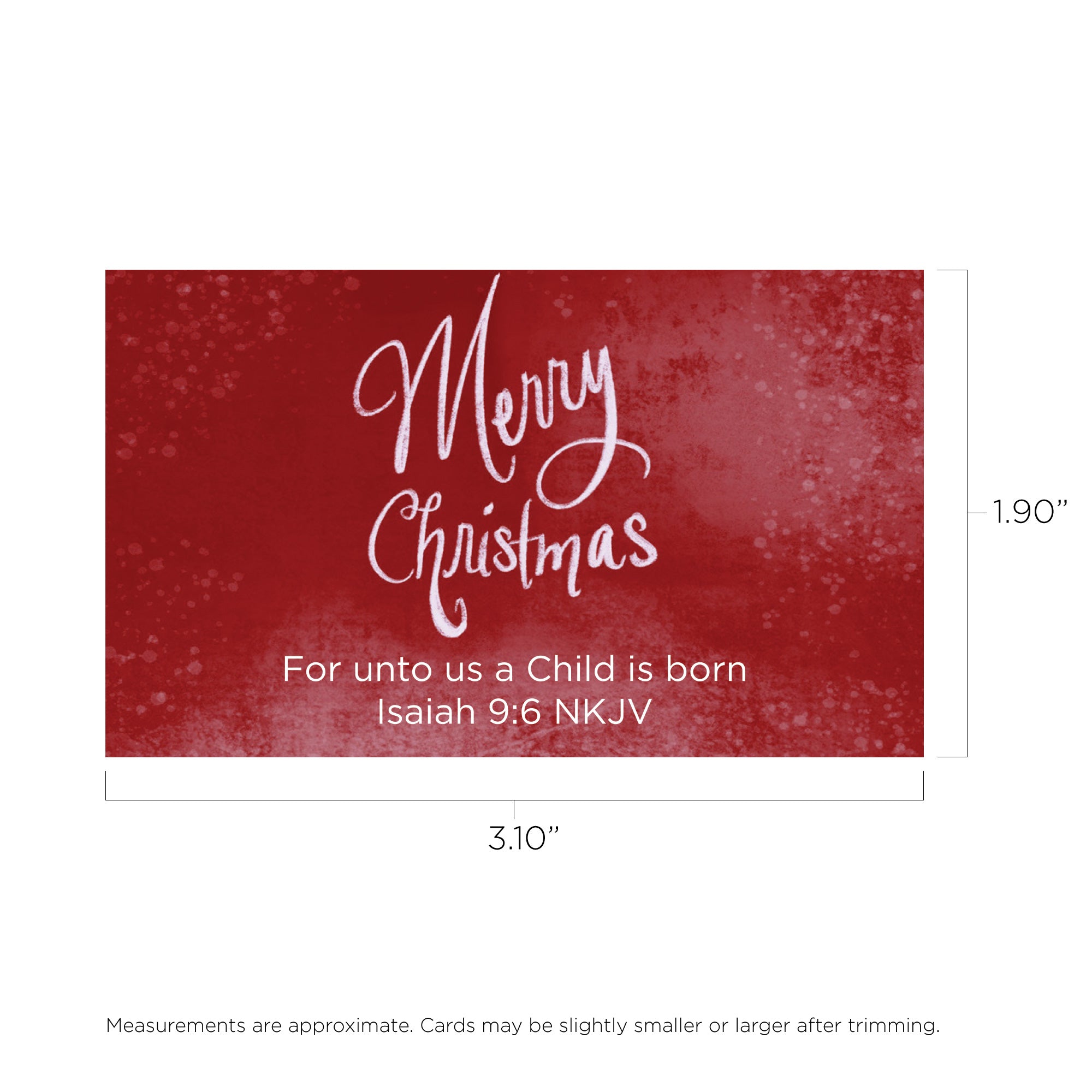 Christmas, Pass Along Scripture Cards, Merry Christmas, Isaiah 9:6, Pack of 25