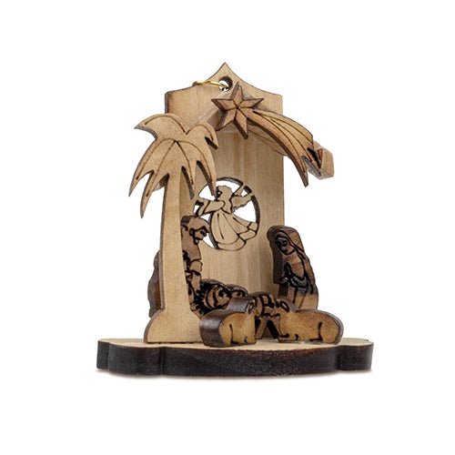 Candle Nativity Scene, Olive Wood Manger Grotto