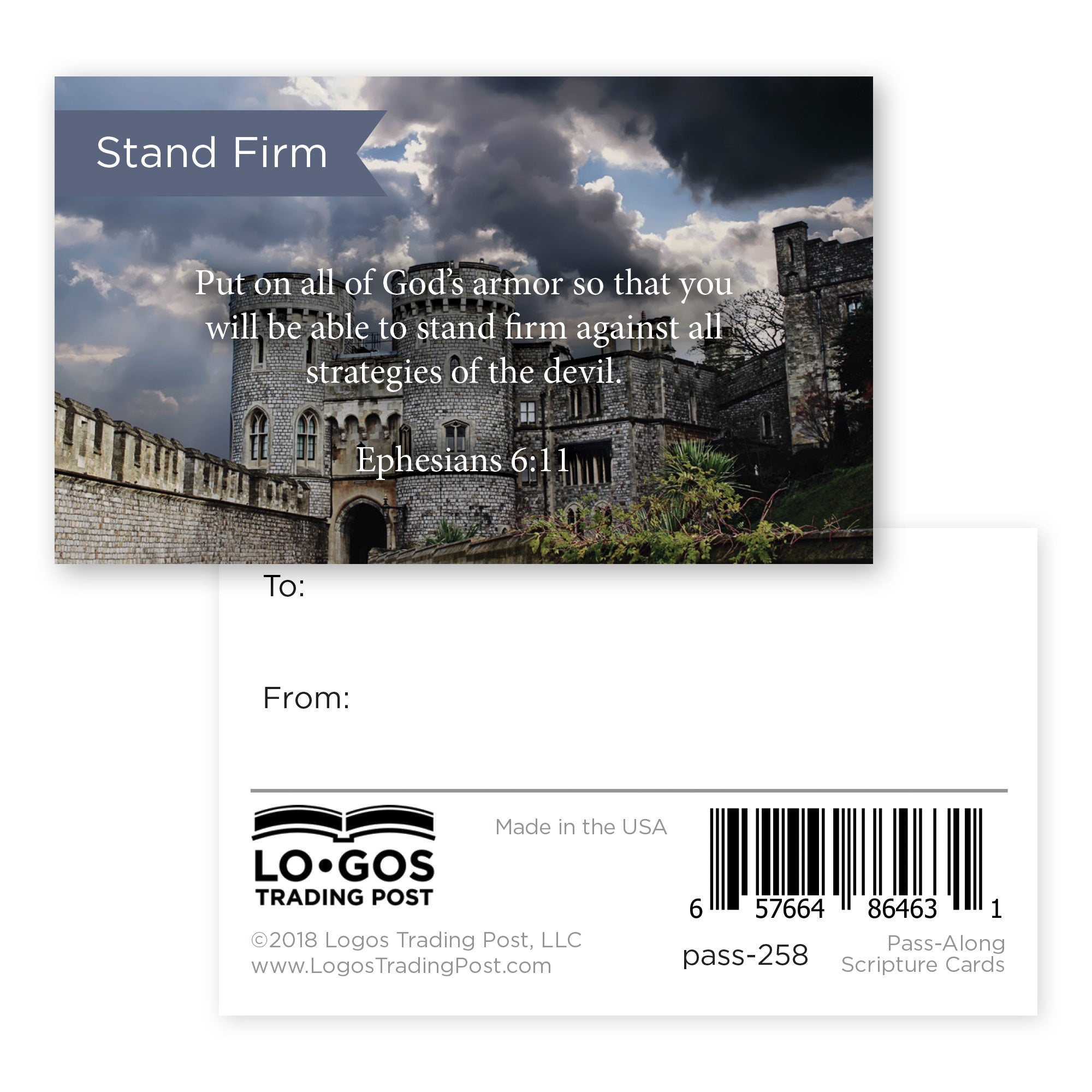 Pass Along Scripture Cards, Stand Firm, Eph, 6:11, Pack 25