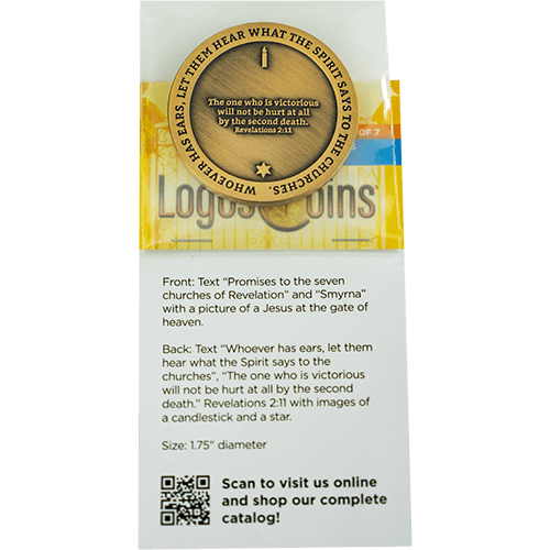Smyrna, Seven Churches of Revelation Antique Gold Plated Challenge Coin Antique Gold Plated Prayer Gift