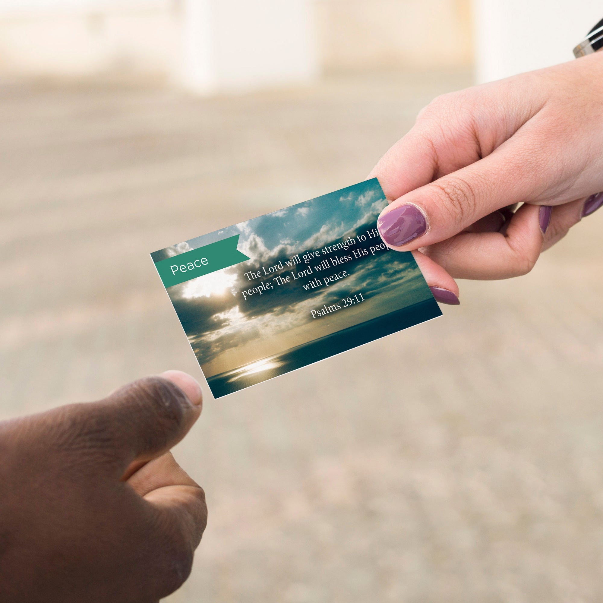 Pass Along Scripture Cards, Peace, Psalms 29:11, Pack 25