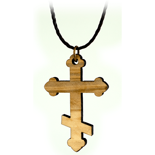 Saint Andrew Cross Olive Wood Necklace