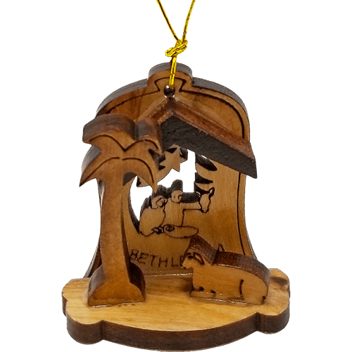 Holy Land 4 Ornament Olive Wood Nativity Set in Box  #2
