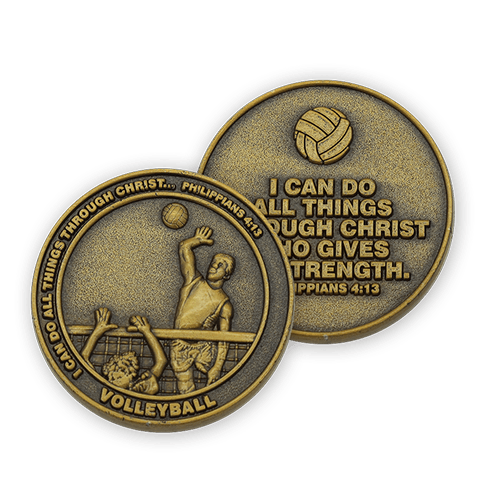 Volleyball Coin, Christian Sports Coin for Girls & Young Athletes