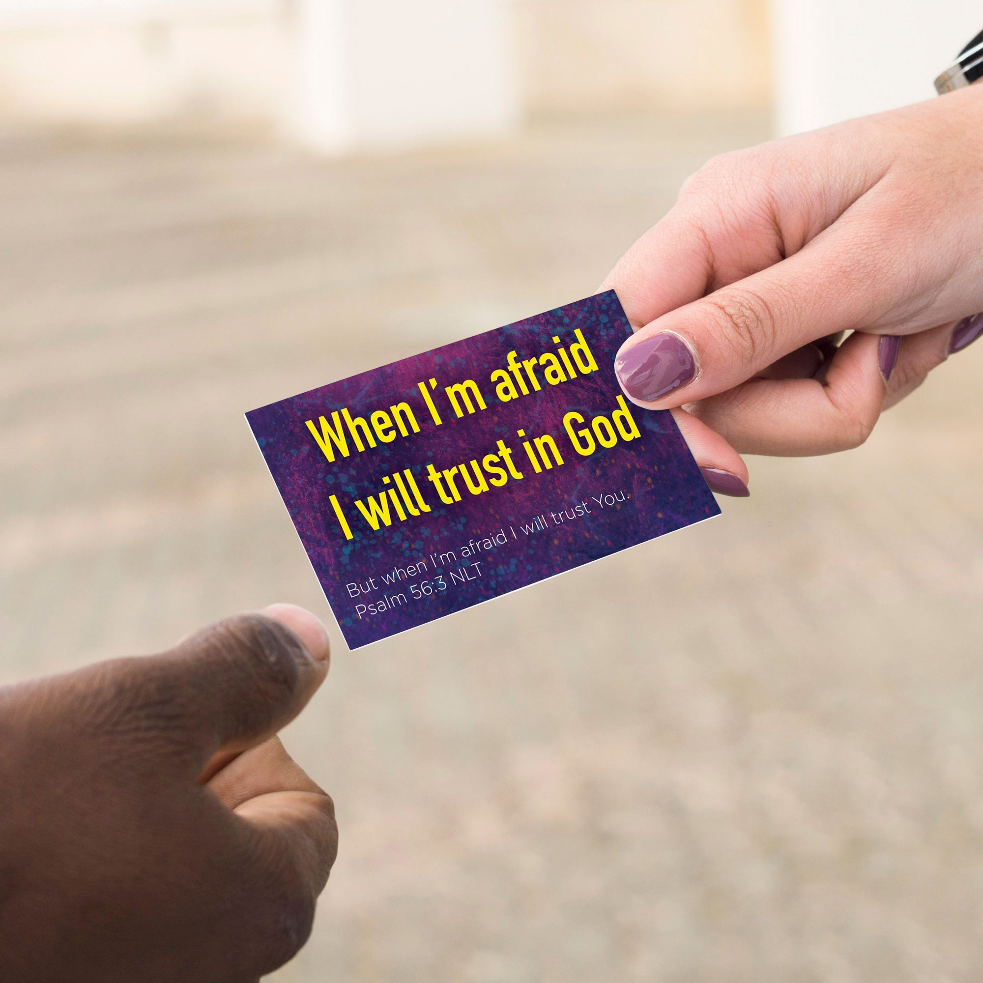 Children's Pass Along Scripture Cards - When I'm Afraid I Trust in God, Pack of 25