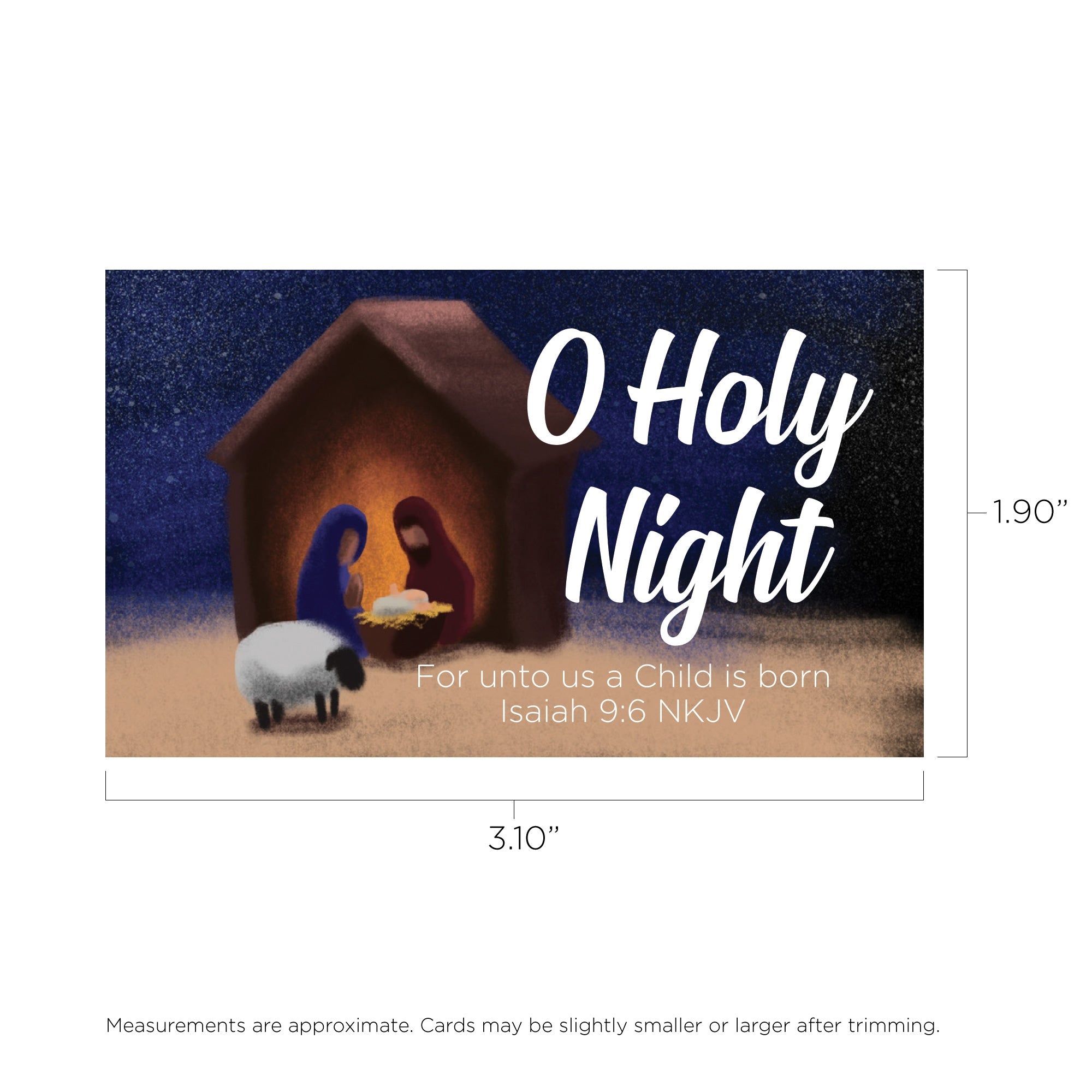 Christmas, Pass Along Scripture Cards, O Holy Night, Isaiah 9:6, Pack of 25