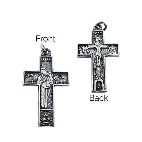 Mount Athos Sterling Silver Cross Pendant (No Chain)