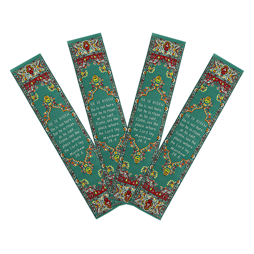 Easter, He is risen fabric bible verse bookmark pack of 4 - all 4 scripture bookmarks