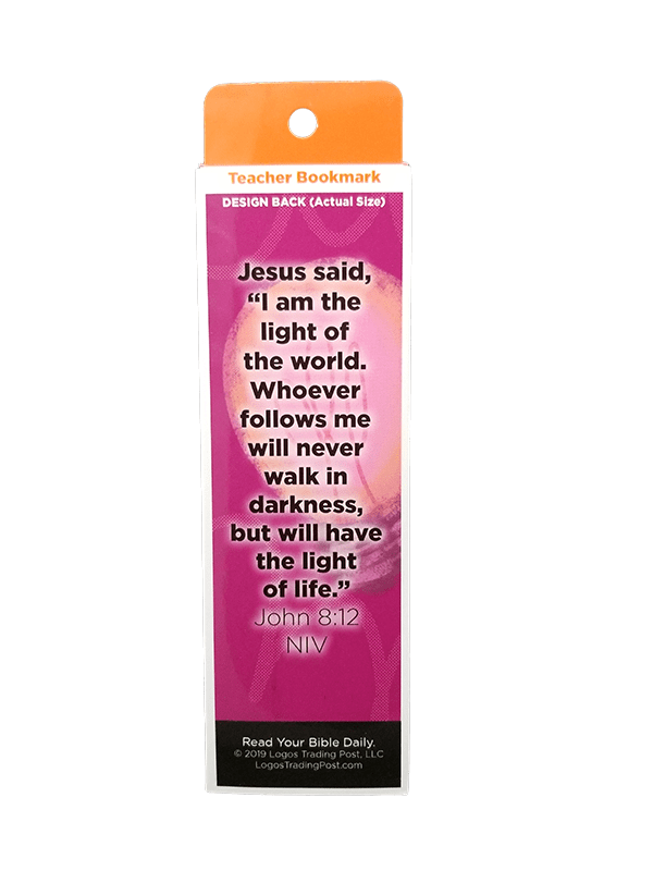 Children's Christian Bookmark, Jesus is My Light, John 8:12 - Pack of 25 - Logos Trading Post, Christian Gift