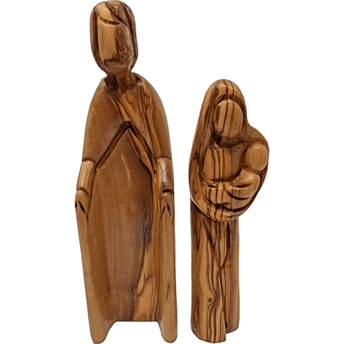 Olive Wood Holy Family Nested- 2 piece