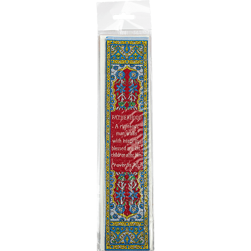 turkish tapestry-style woven bookmark in packaging