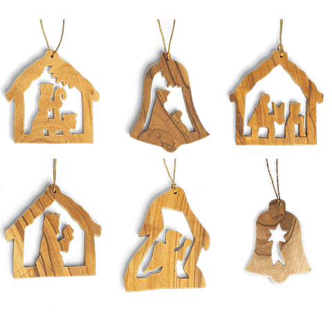 Holy Land Olive Wood Ornament - Value Pack of All 6