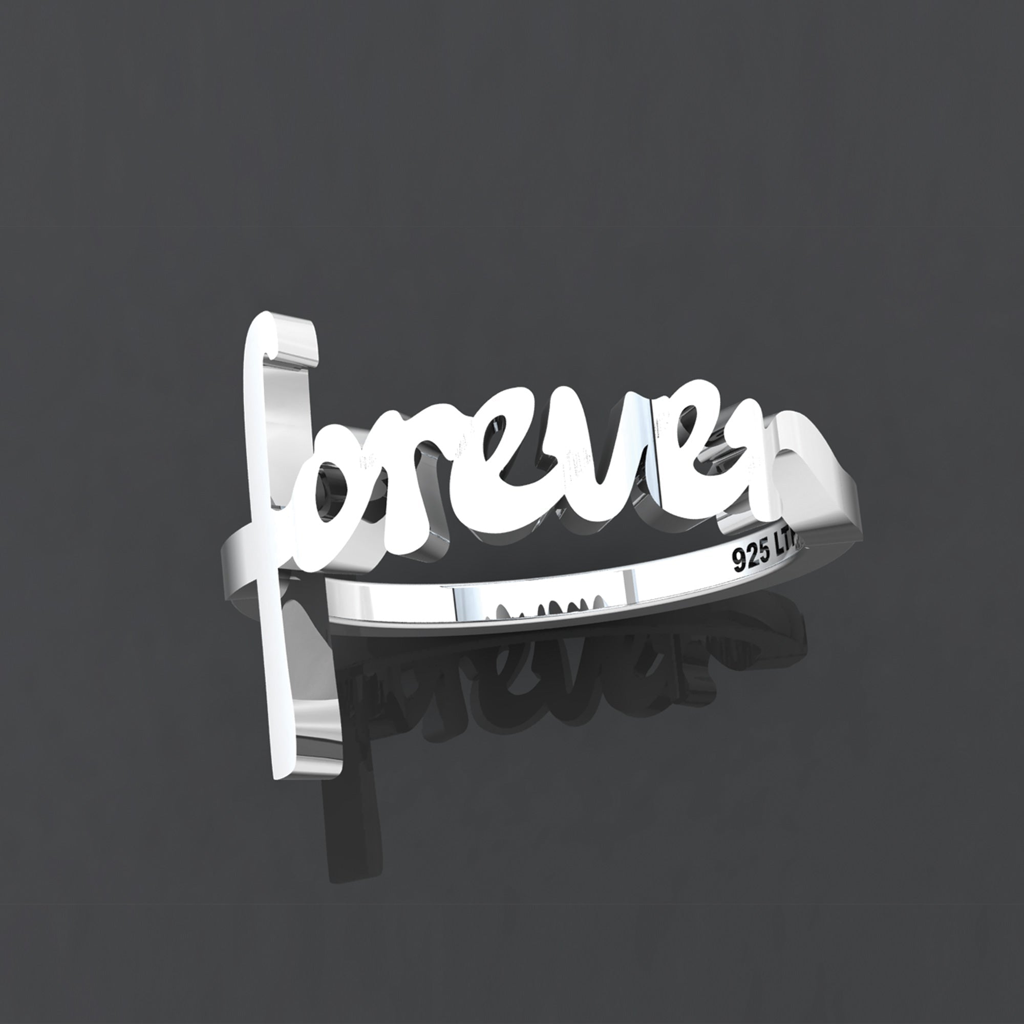 Forever Sterling Silver Script Cross Ring, Words of Life Collection