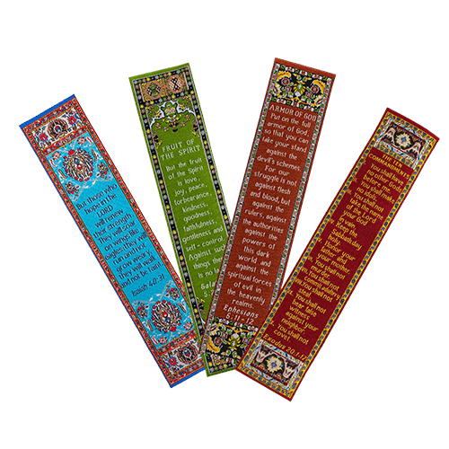 Hope in the Lord fabric bible verse bookmark assortment - all 4 scripture bookmarks