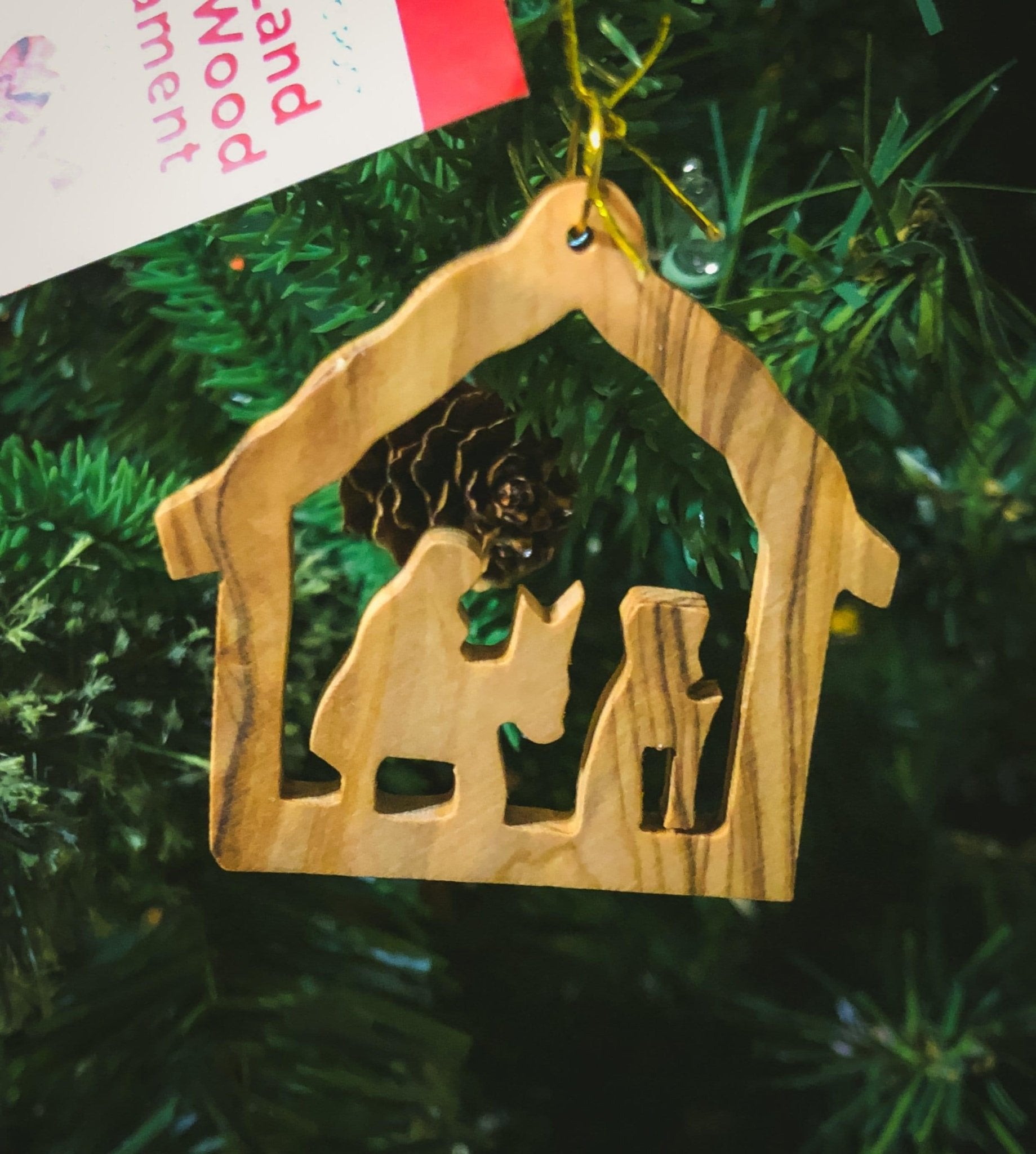 Mary and Holy Land Olive Wood Ornament - Value Pack of All 6, Joseph Travel -2D- Olive Wood Ornament