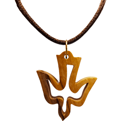 Olive Wood Holy Spirit Dove Necklace