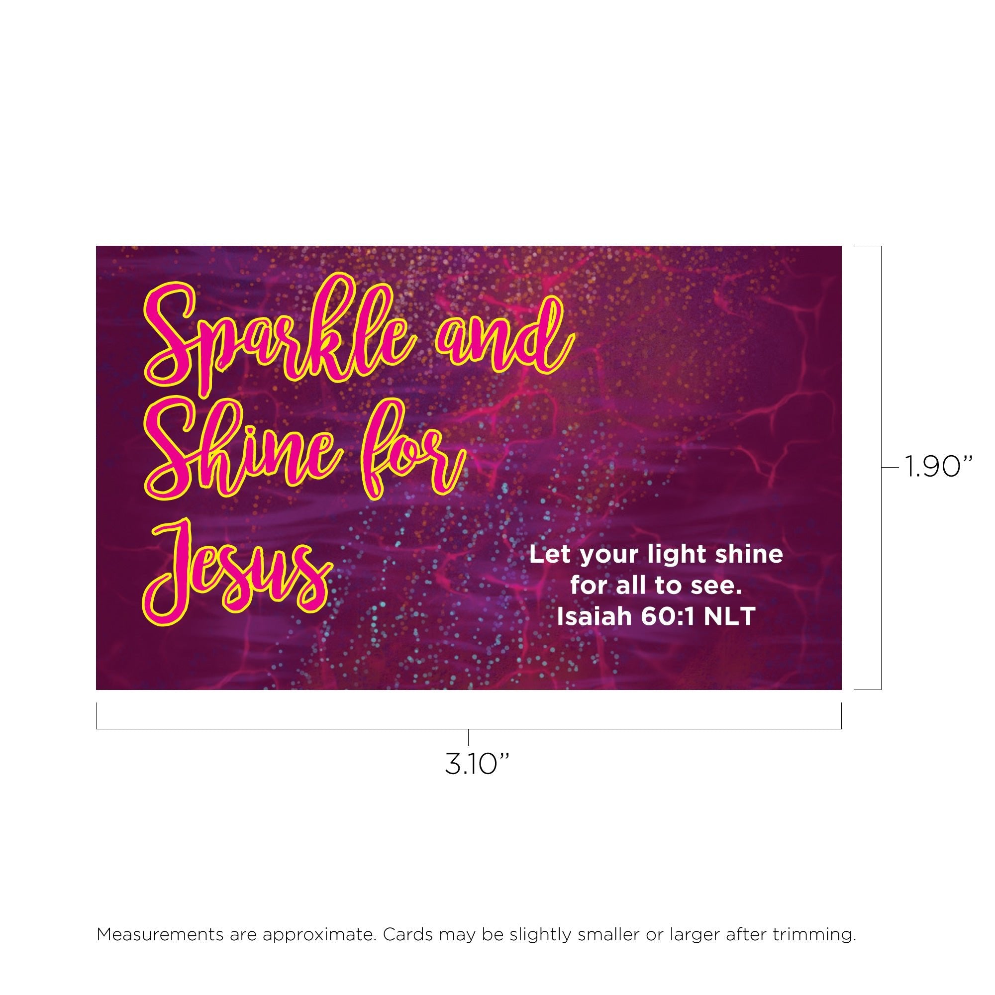 Children's Pass Along Scripture Cards - Sparkle and Shine for Jesus, Pack of 25