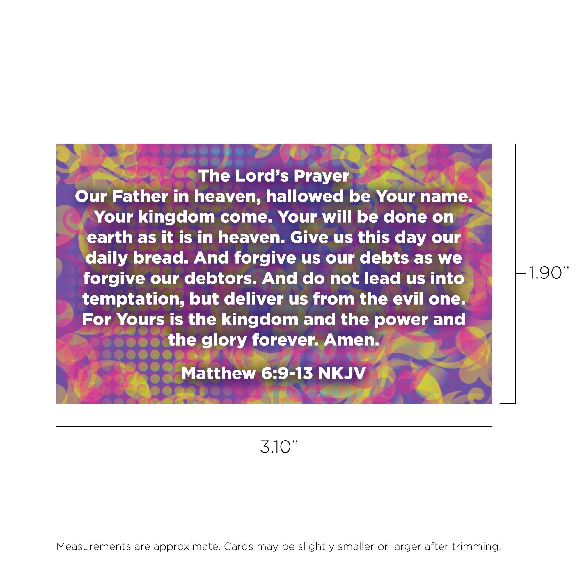 Children's Pass Along Scripture Cards - The Lord's Prayer, Pack of 25