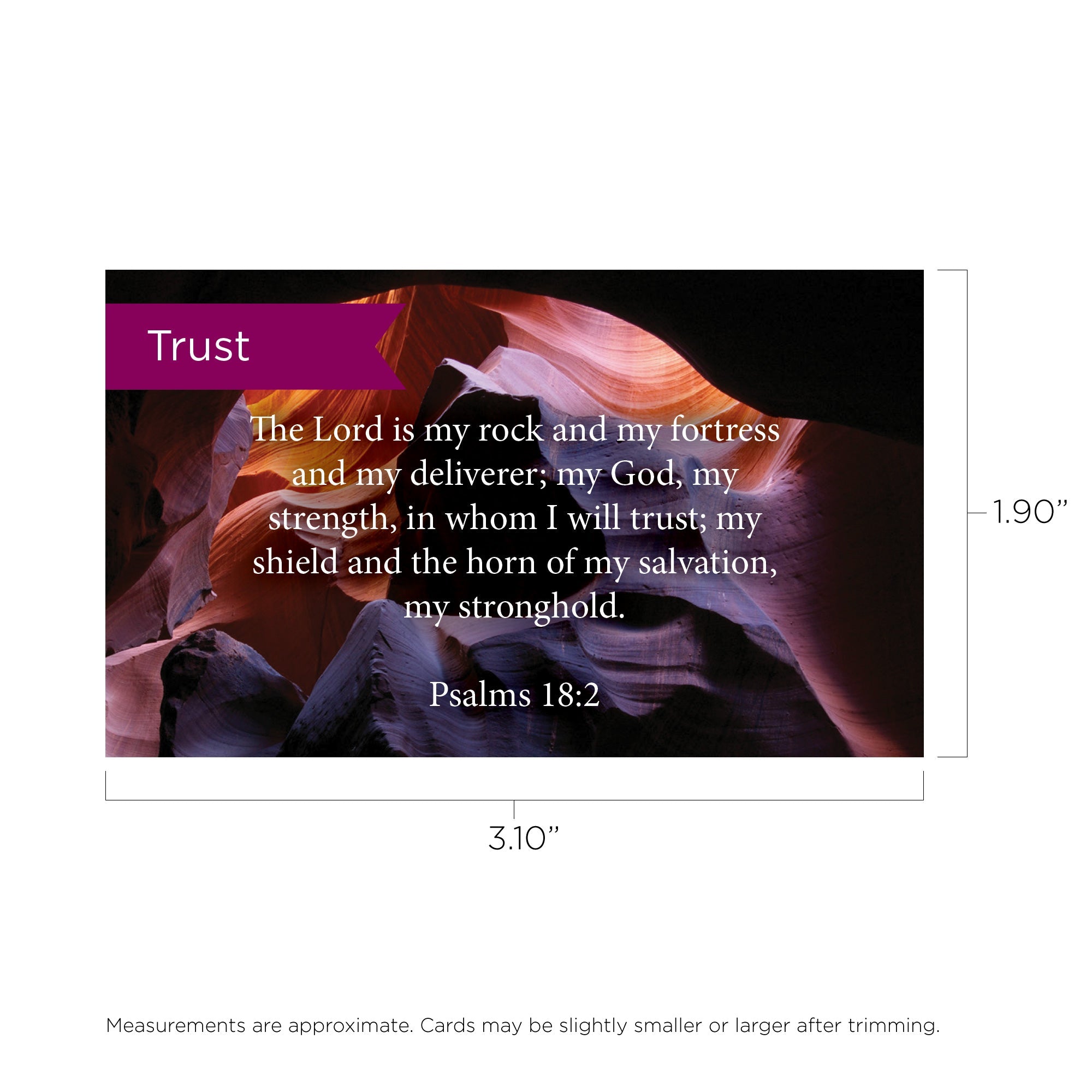 Pass Along Scripture Cards, Trust, Psalms 18:2, Pack 25