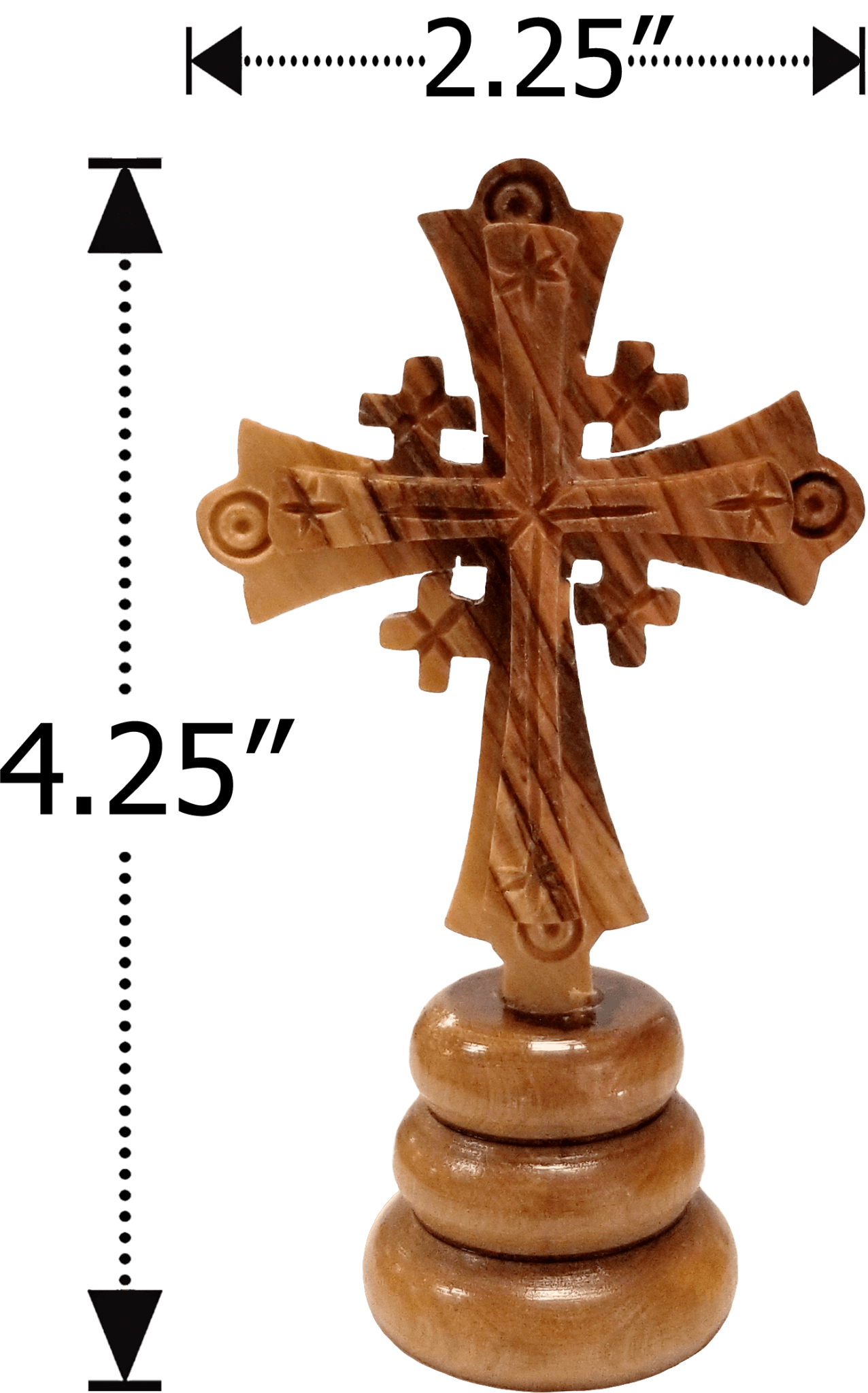 Jerusalem Cross Combo on Stand - Medium dimensions